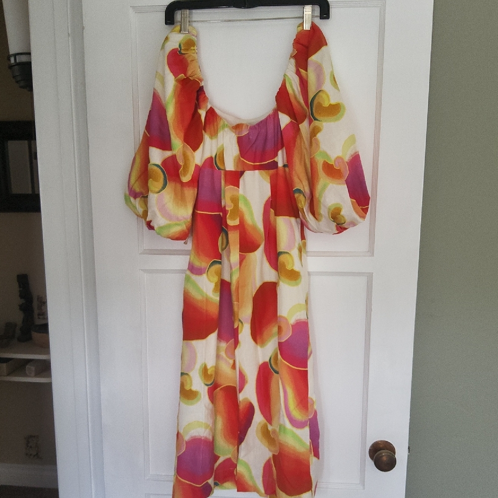 FARM Rio Multicolor Puff Sleeve Dress - Picture 3 of 6